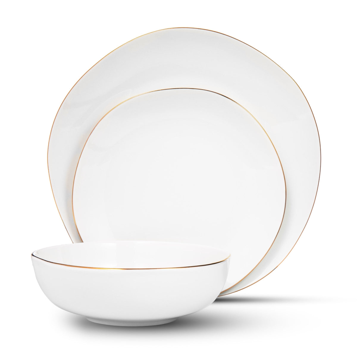Andover Stoneware White & Gold 12PC