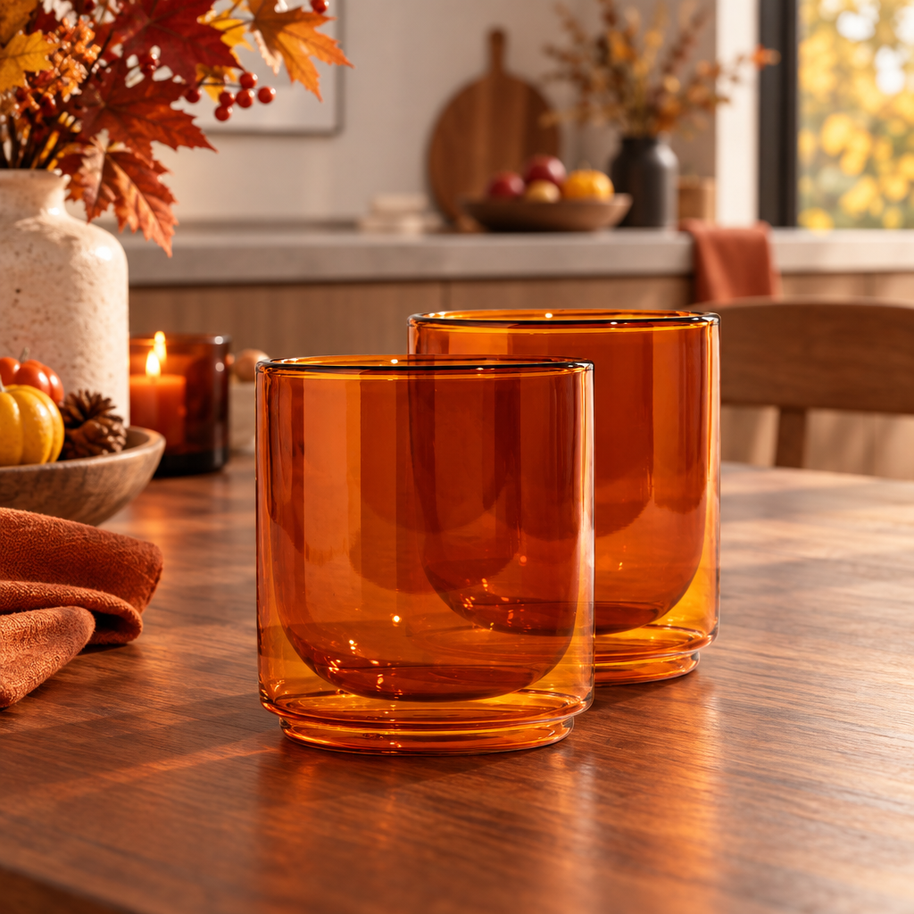 Cove 10oz Glass Tumbler - Set of 2 - Amber