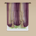 Ombre Window Curtain Tie-Up Shade, 50x63 inches, Polyester, Blush and Natural Hues - Aubergine