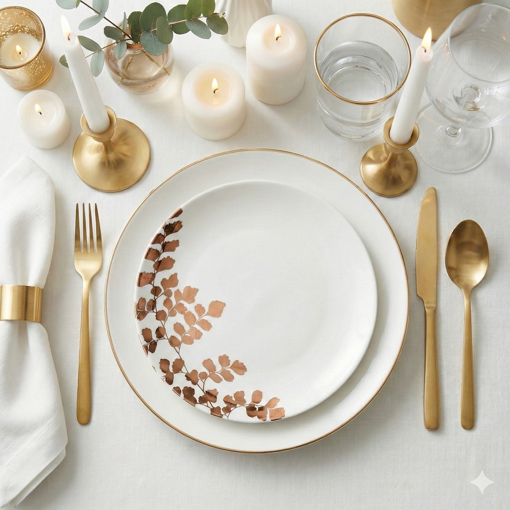 Gold Filigree Accent Plate - Set of 4