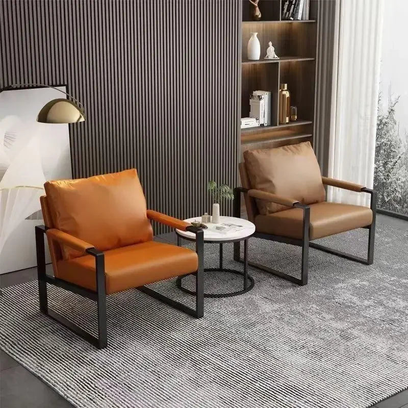 Nordic lazy sofa light luxury sales single wrought iron leisure chair balcony negotiation bedroom living room minimalist sofa