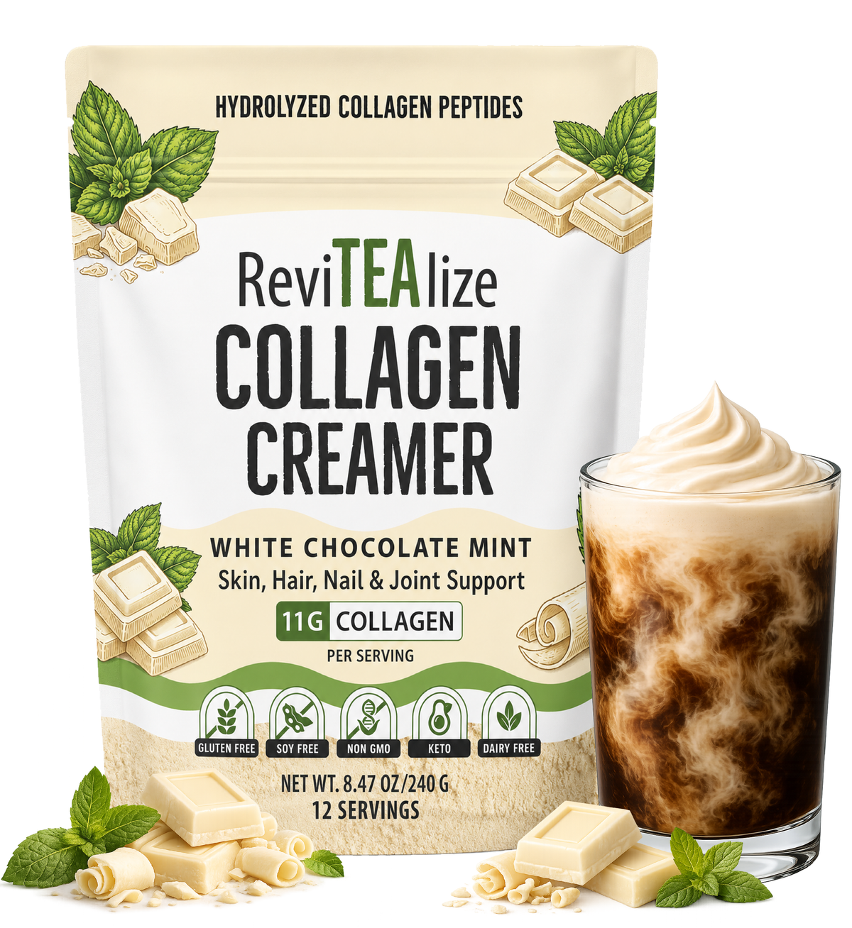 Collagen Protein Creamer - White Chocolate Mint