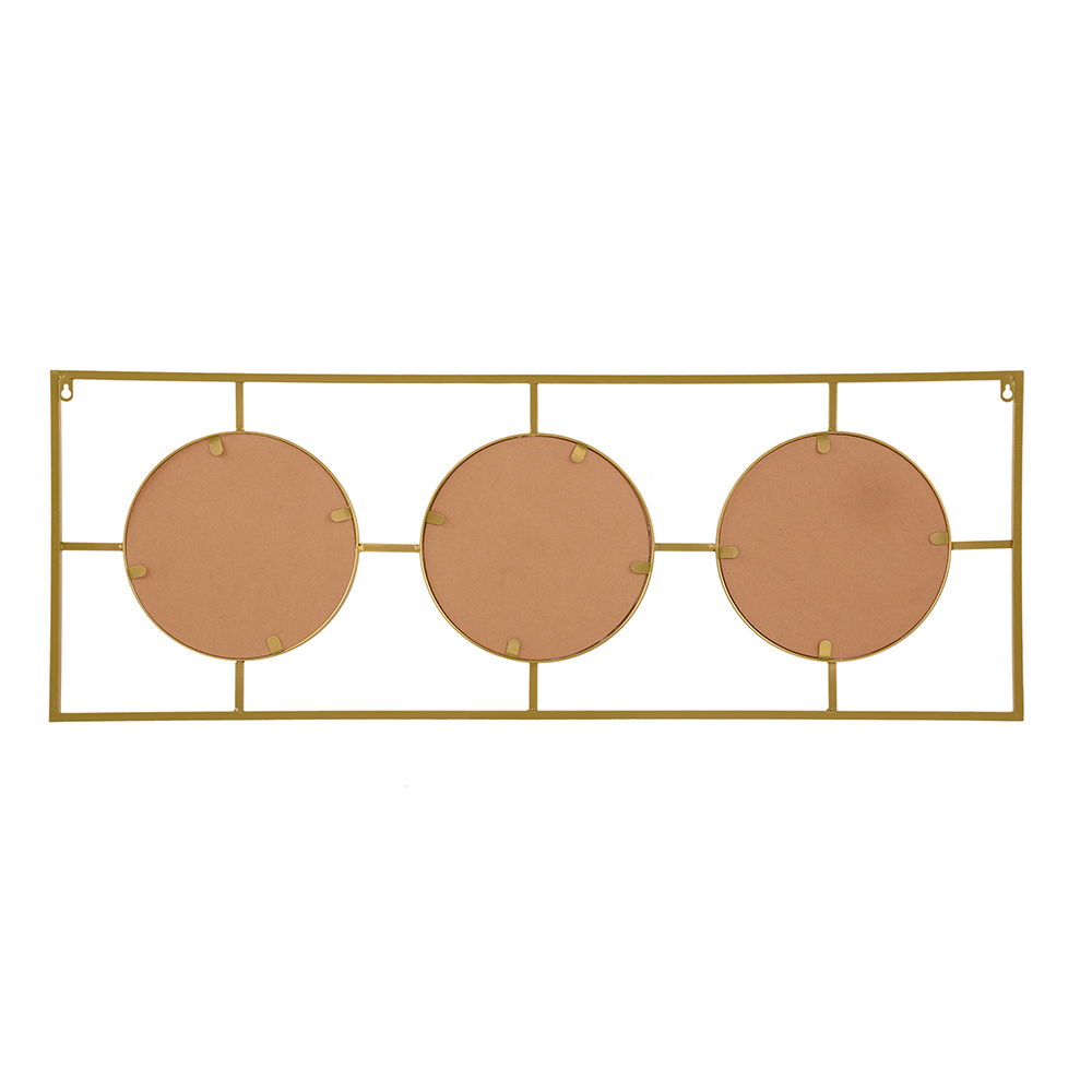 3 Mirror Piece Wall Mirror InRectangular Frame, Home Wall Decor For Bedroom Living Room