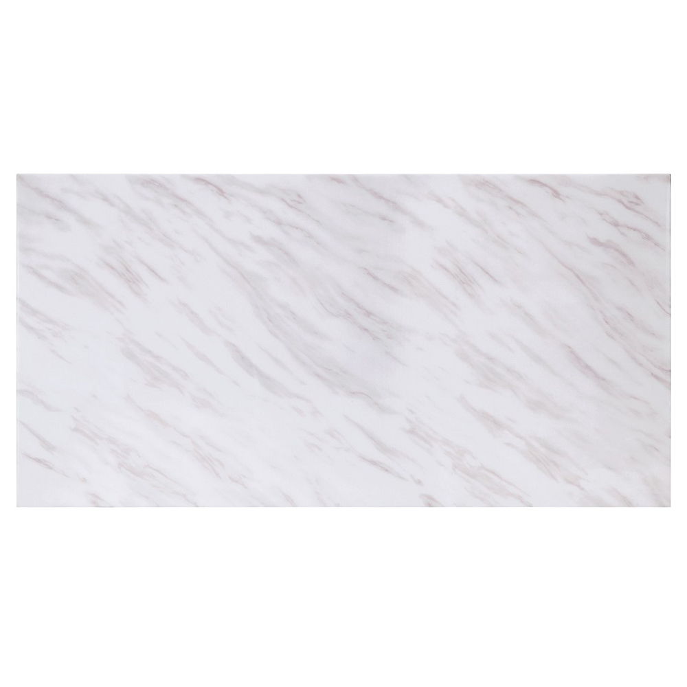 Zander - Dining Table - White Printed Faux Marble Top & Mirrored Silver