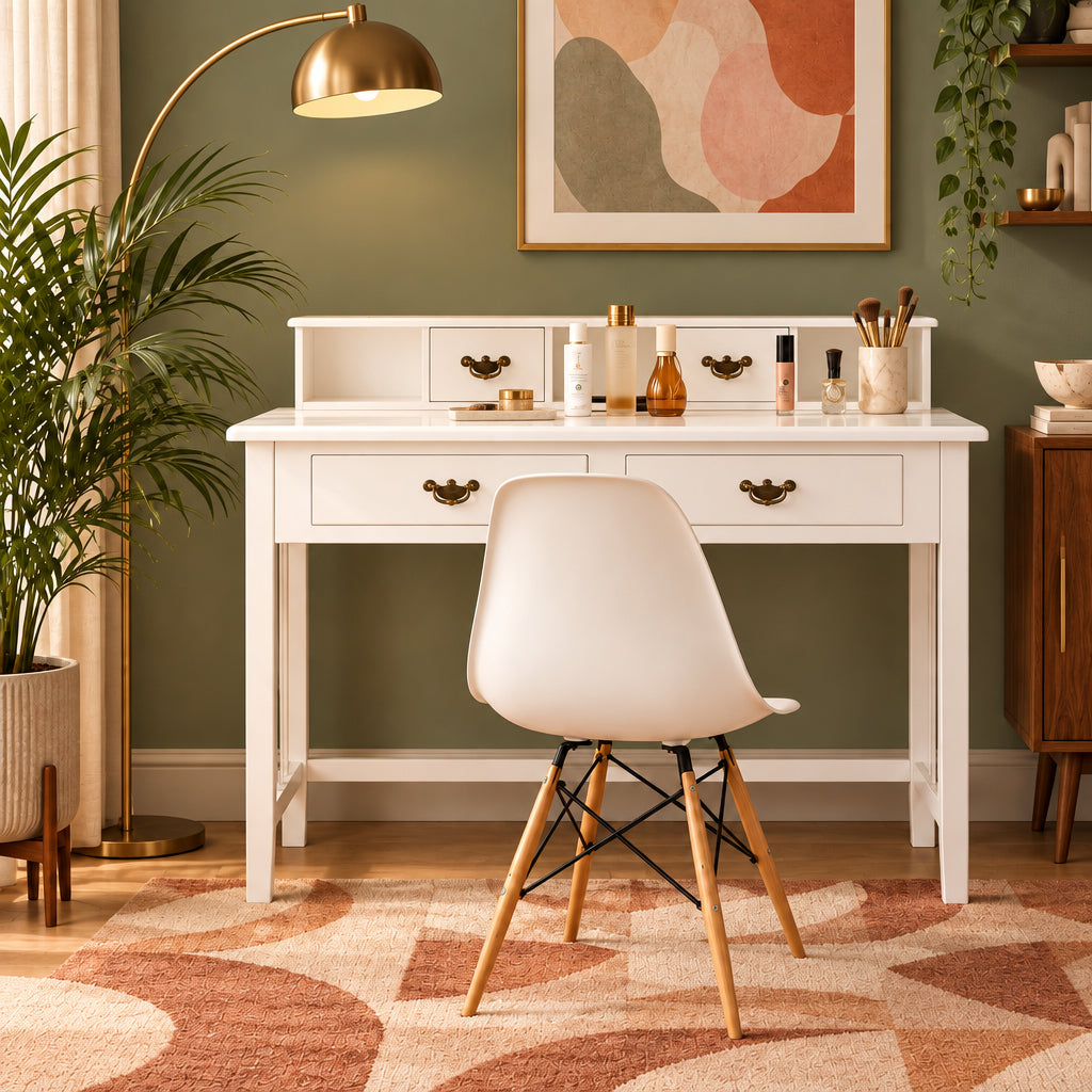 Home Office Writing Desk with 4 Drawer Computer Study Table
