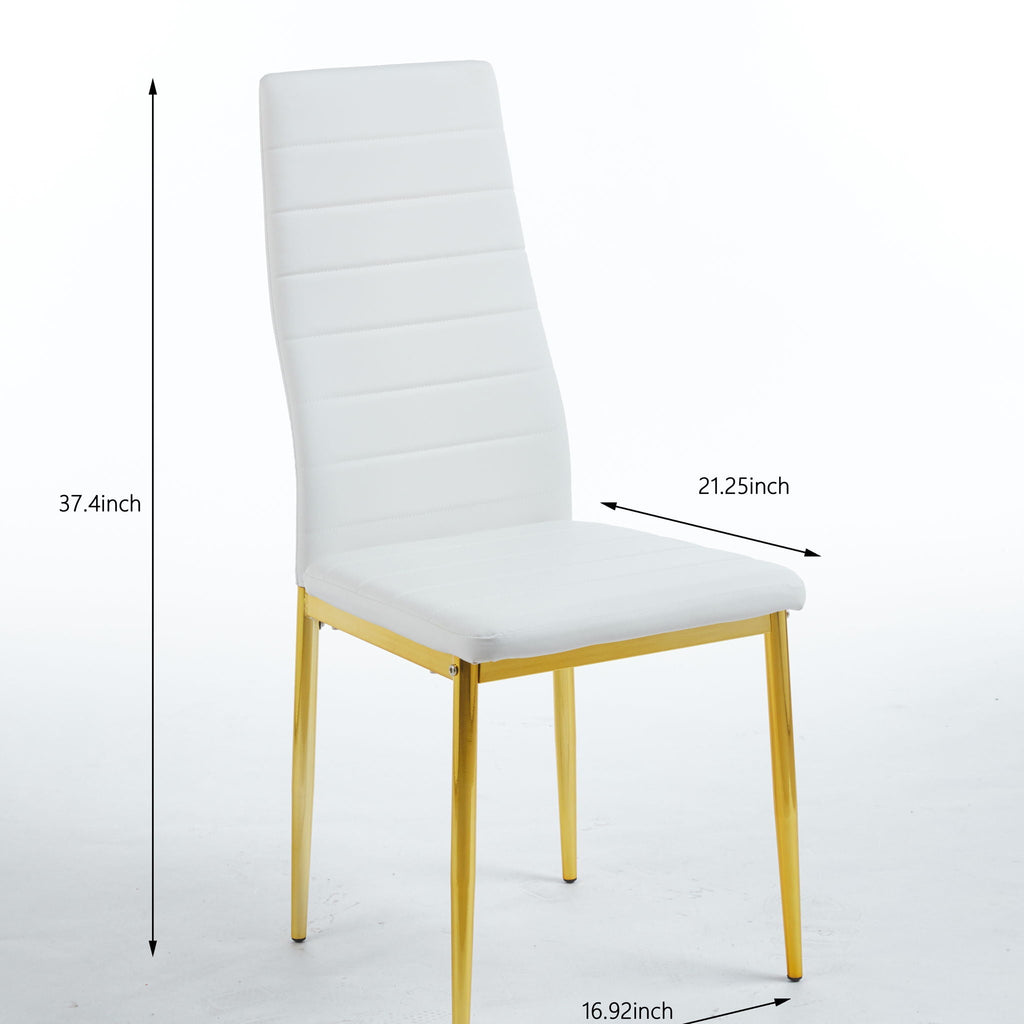 Dining Chair (Set of 4) - Gold / White