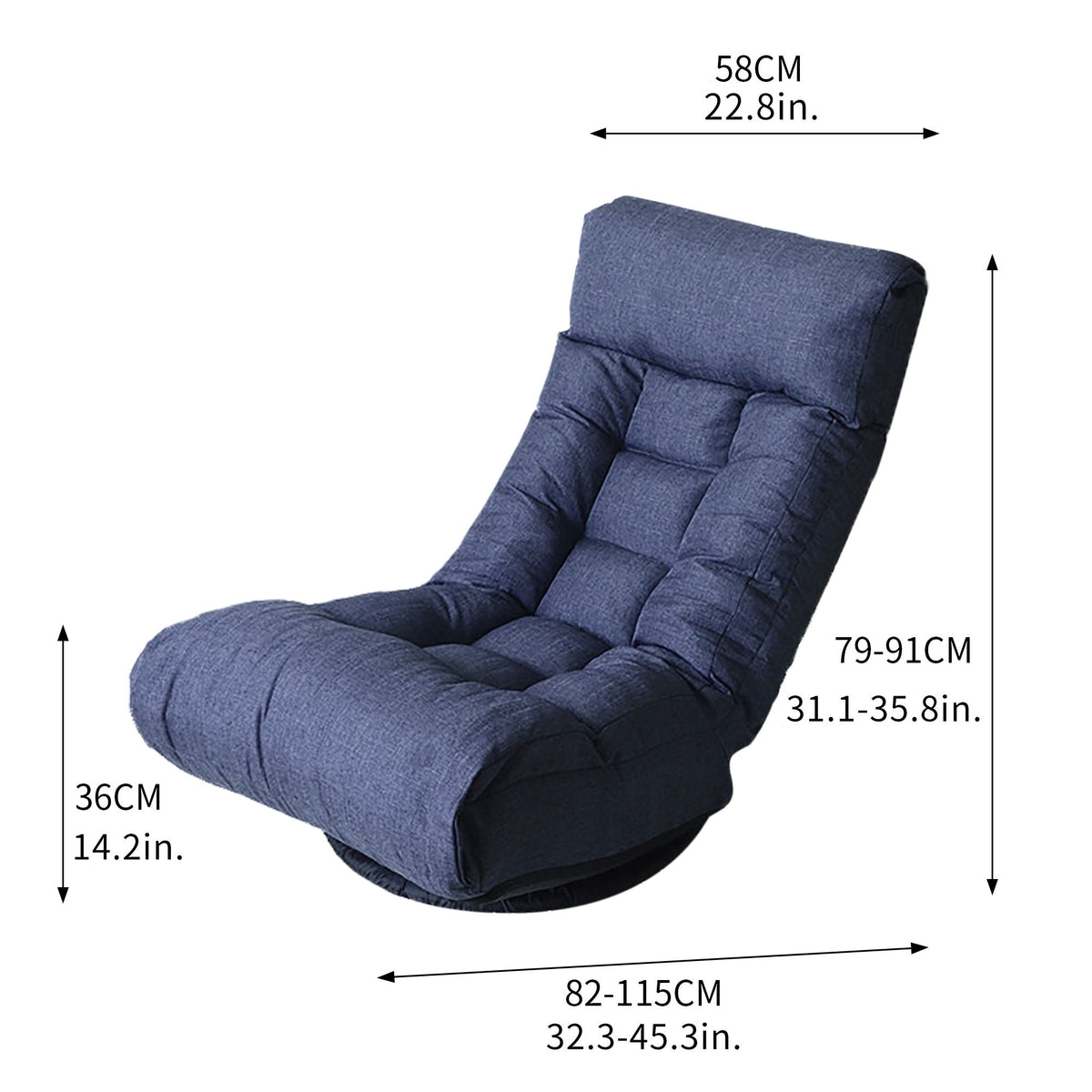 Adjustable Japanese Reclining Floor Chair Sofa With Metal Frame For Living Room