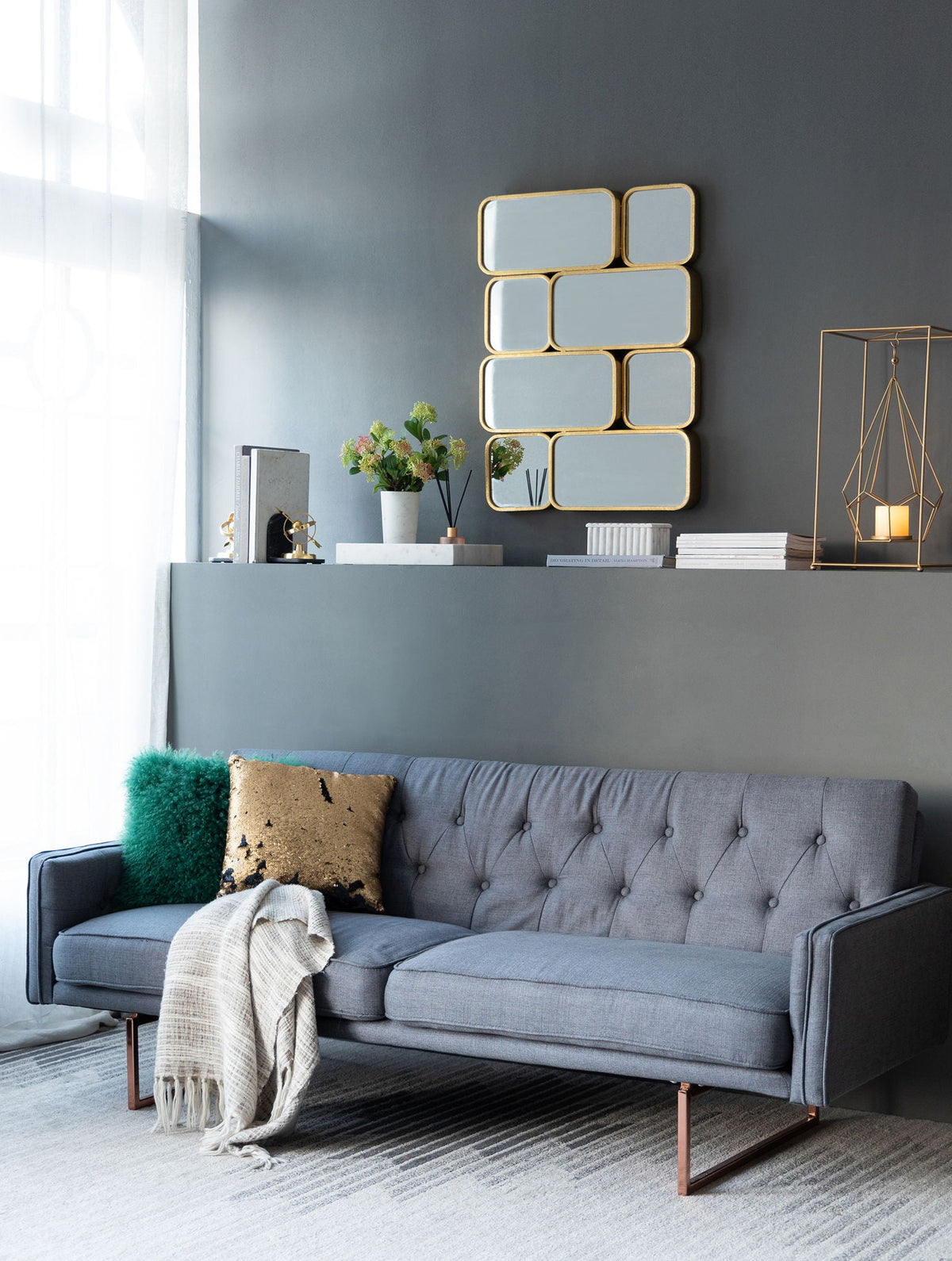 Mirror With en Metal Framed Decorative Rectangle Mirror For Bedroom Dressing Room, Hallway Or Living Spac - Gold