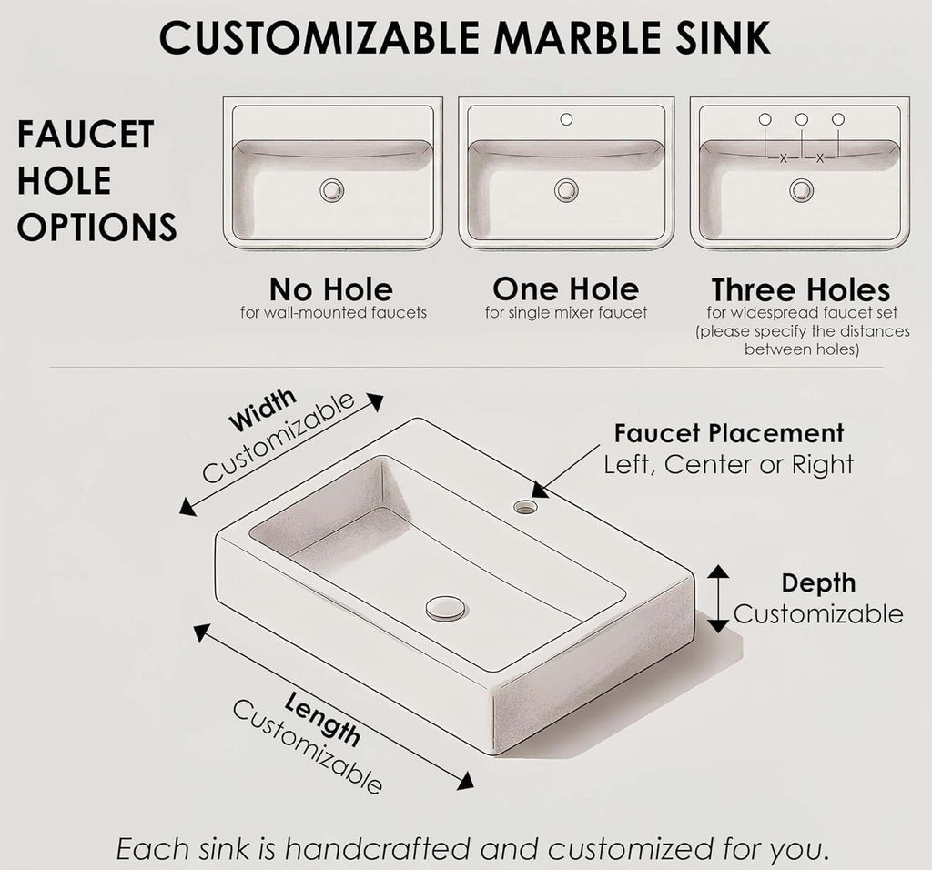 Green Levanto Hand-Carved Marble Vessel Sink for Bathroom & Kitchen | E-23