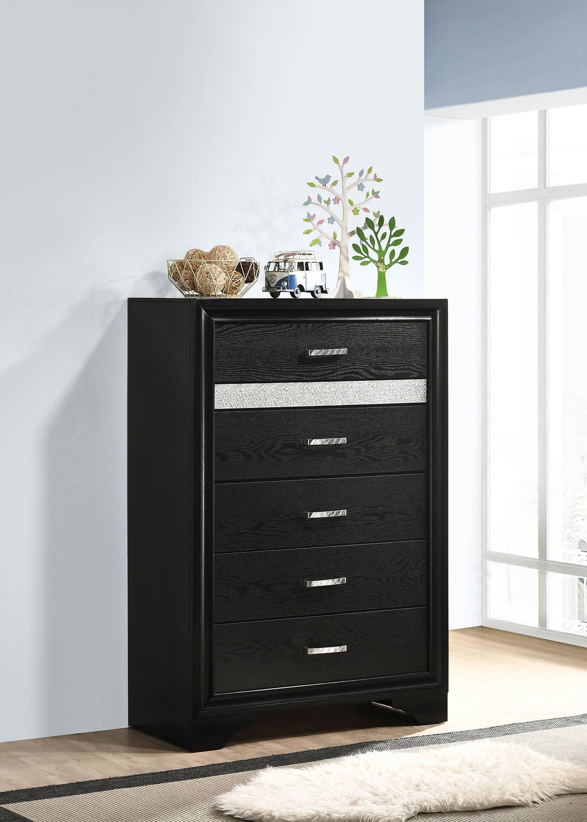Miranda 6-drawer Bedroom Chest Black