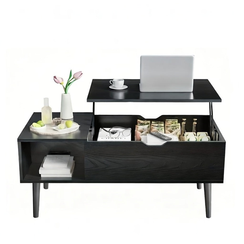 Lift Top Coffee Table with Storage, Wooden Living Room Center Table