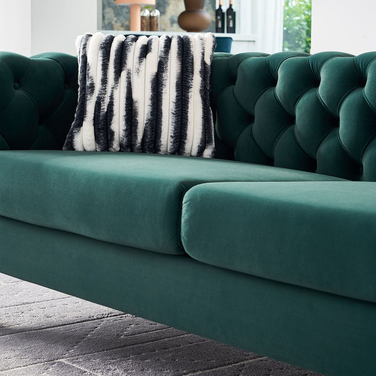 Chesterfield - Modern Tufted Living Room Sofa, 84.25''W Couch