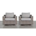 Swivel Patio Chair With Luxurious Cushions Perfect For Outdoor Relaxation (Set of 2) - Gray / Gray Mix