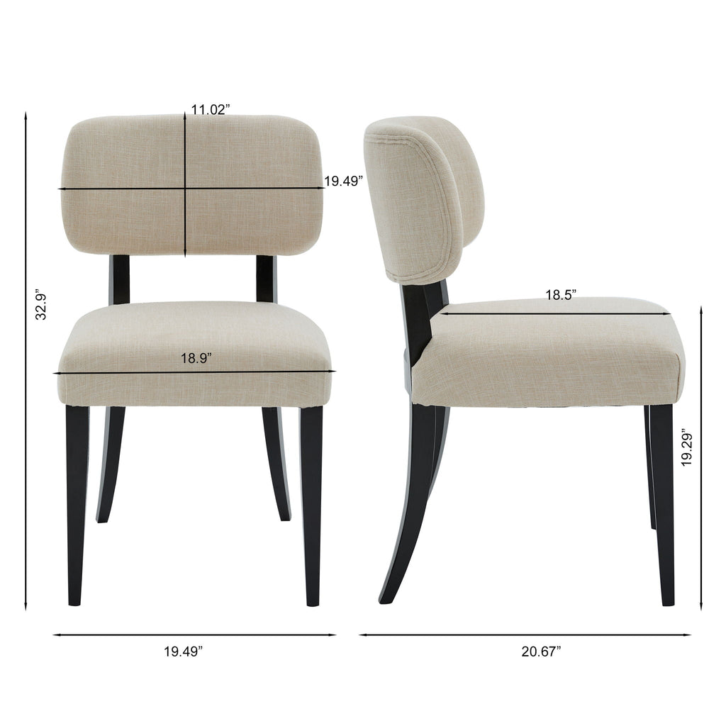 Kitchen Dining Chairs (Set of 2) - Cream