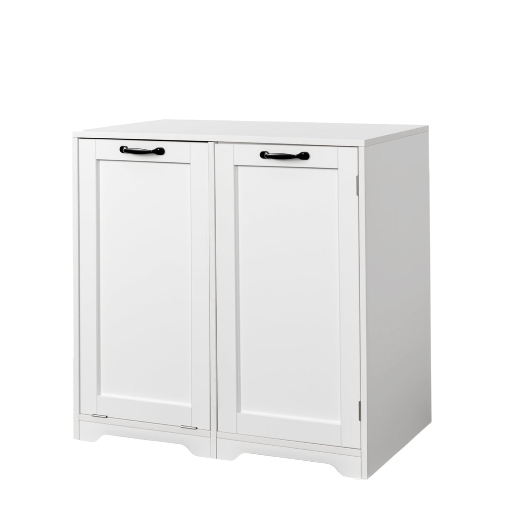 Laundry Cabinet with Tilt-Out Hamper and Adjustable Shelf - White