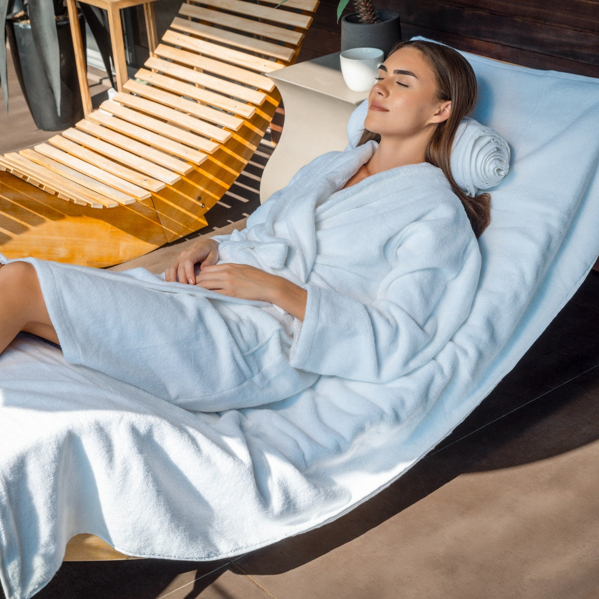 Luxury Organic Bathrobe & Slipper Set