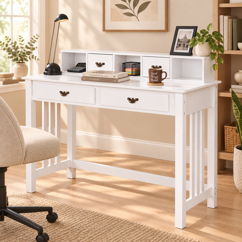 Home Office Writing Desk with 4 Drawer Computer Study Table