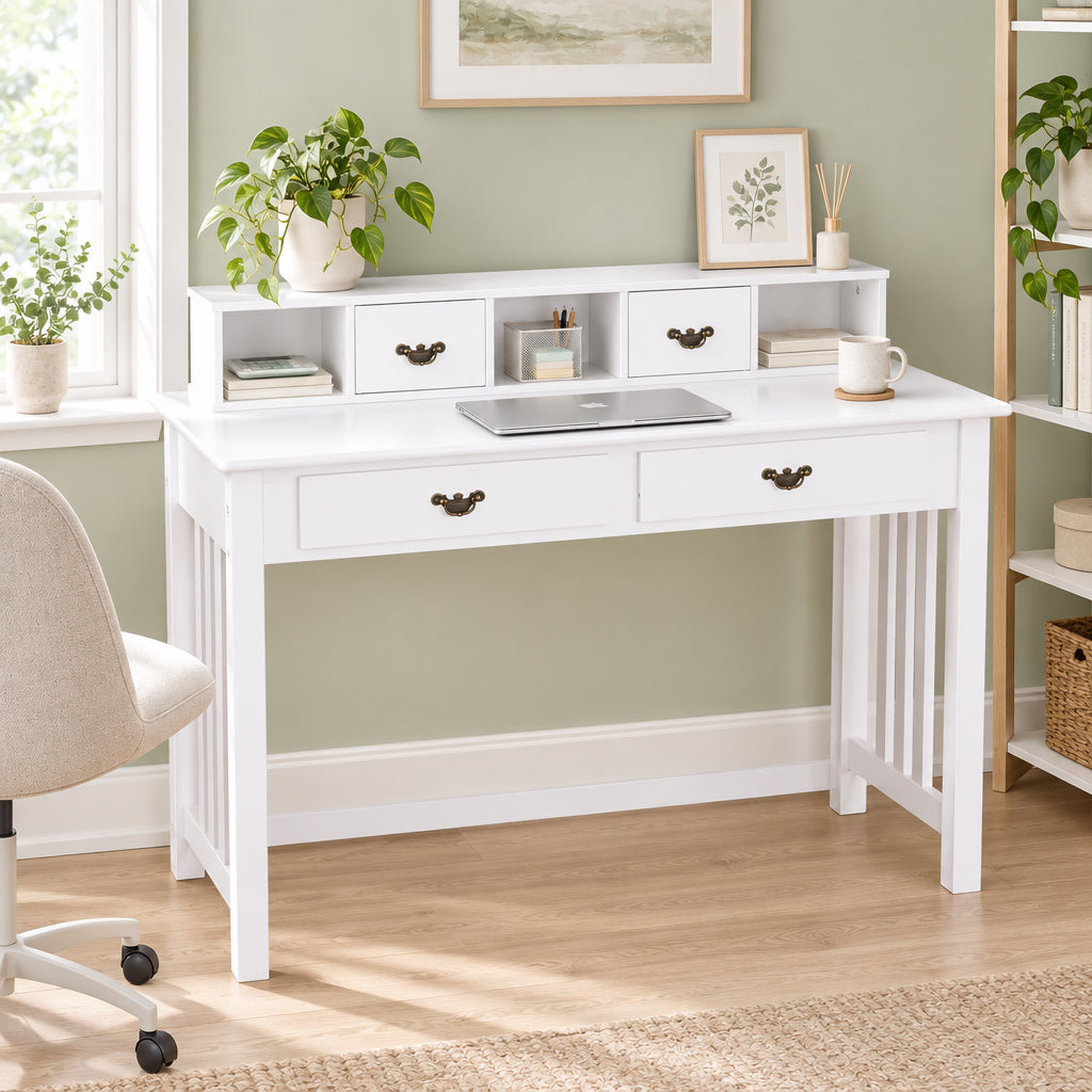 Home Office Writing Desk with 4 Drawer Computer Study Table