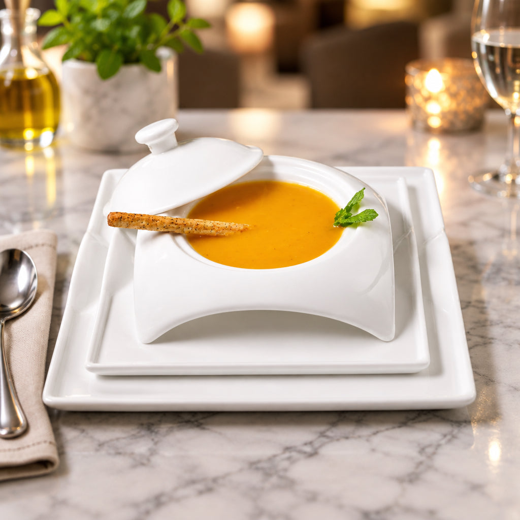 Square Porcelain Dinnerware Set